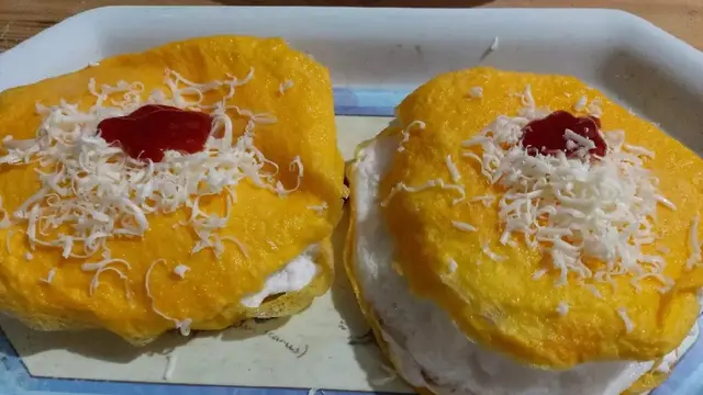 Resep burger telur. (dok. Cookpad @pdm27)
