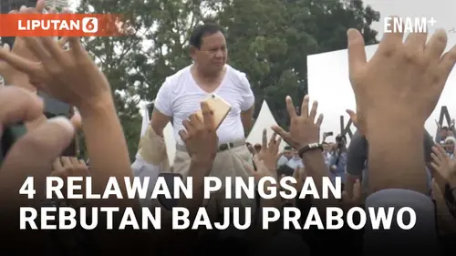 VIDEO: Rebutan Baju Prabowo, 4 Relawan di Batam Pingsan