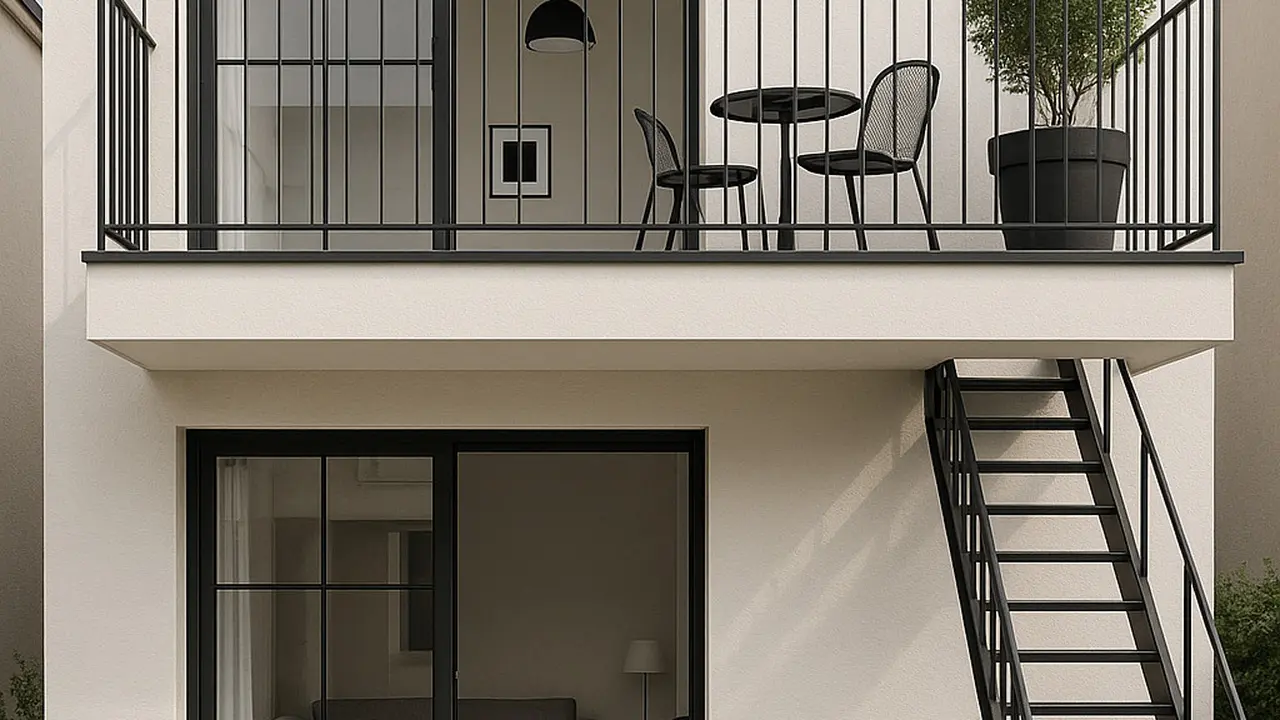 Ilustrasi Teras Mezzanine (Sumber: ChatGPT)