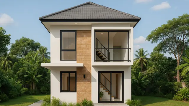 Model Rumah Ukuran 6x9 Dengan Gaya Modern/Ilustrasi gambar oleh AI