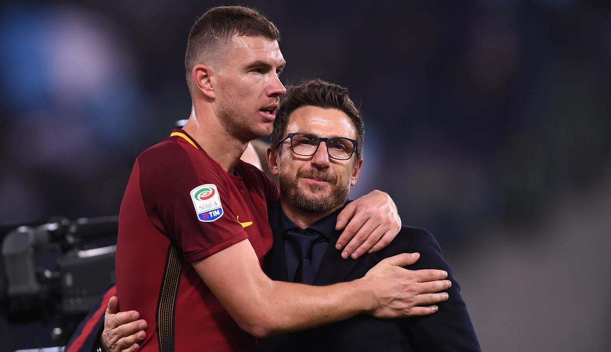 Edin Dzeko bakal dipertahankan AS Roma (AFP/Filippo Monteforte)