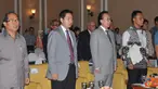 Citizen6, Jakarta: MKP Sharif C Sutardjo menyanyikan lagu Indonesia Raya pada Seminar Peran Transportasi Laut di Negara Kepulauan. (Pengirim: Efrimal Bahri)