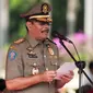 Wakil Gubernur DKI Jakarta Djarot Saiful Hidayat berpidato saat upacara hari ulang tahun Satpol PP dan Satuan Perlindungan Masyarakat (Satlinmas) di Jakarta, Kamis (27/4). (Liputan6.com/Gempur M. Surya)