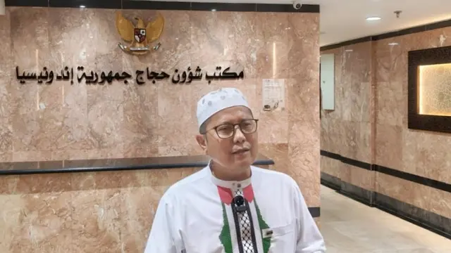 Amirul Hajj KH Cholil Nafis diwawancari di Kantor Daker Makkah, Jumat 5 Juni 2026.