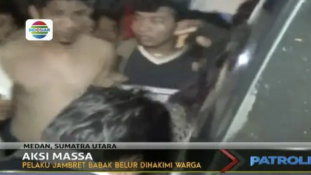 Pelaku Jambret Tas Wanita di Medan Dihajar Massa 