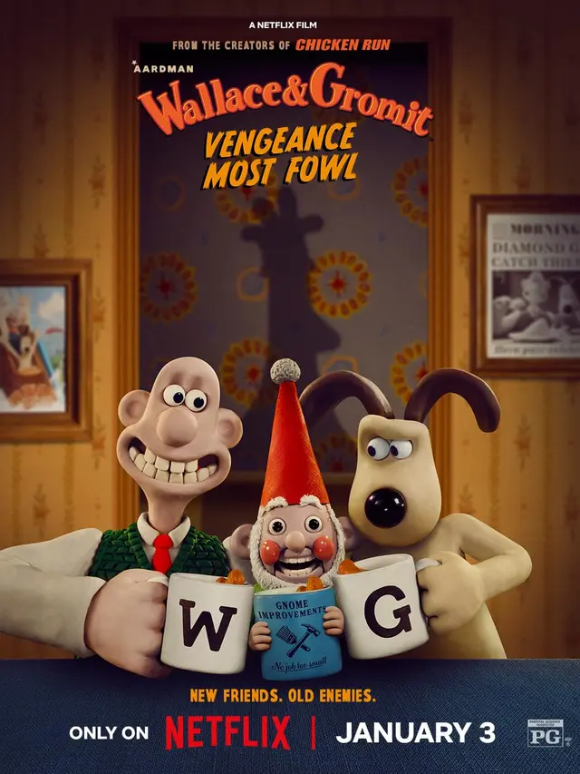 Poster film Wallace & Gromit: Vengeance Most Fowl (Foto: Dok. Aardman Animations/ Netflix)