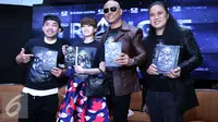 Deddy Corbuzier, Chika Jessica, Volland Humonggio dan Damien Dematra di acara perkenalan film Triangle. [Foto: Fachrur Rozie/Liputan6.com]