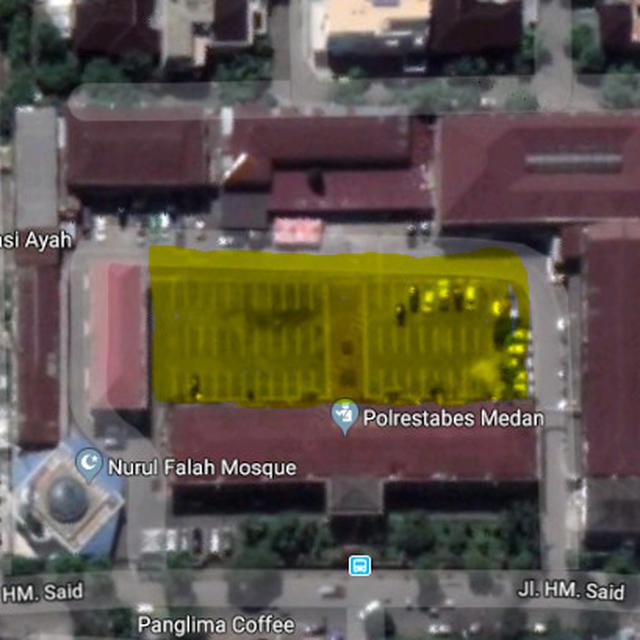 Tampilan Aerial Mapolrestabes Medan (2). Kredit: Google Maps