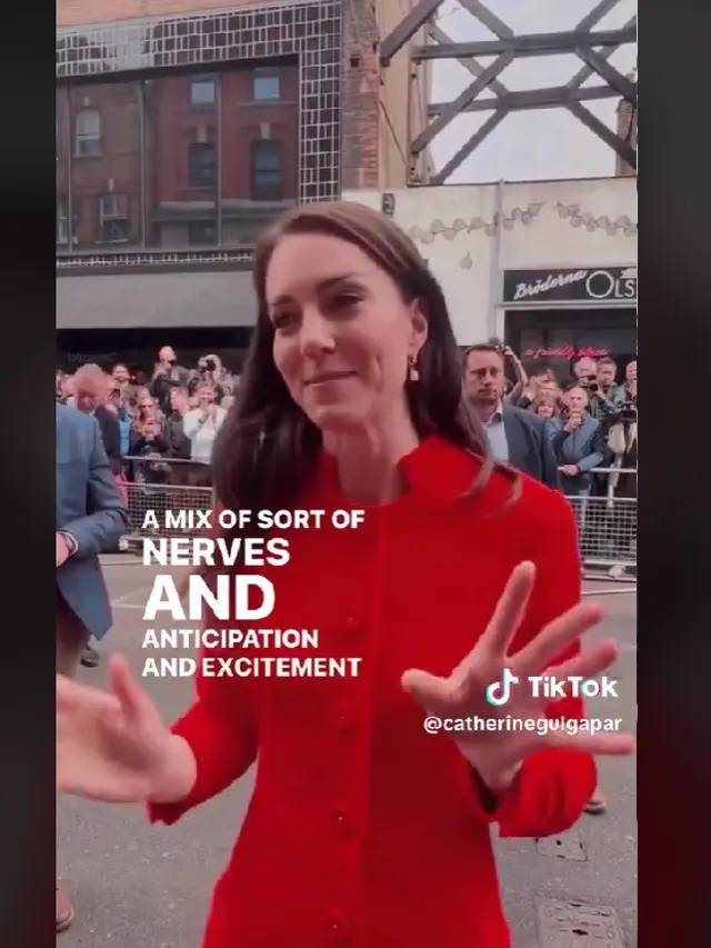 Kate Middleton saat berinteraksi dengan warga. (Tangkapan layar TikTok/ @catherinegulgapar)