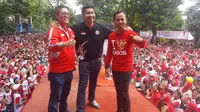 Wali Kota Bogor Bima Arya bersama Maruarar Sirait dalam acara Kirab Kebangsaan di Bogor. (Liputan6.com/Taufiqurrohman)