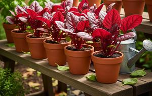 Ilustrasi Bayam Merah di Pot. (Foto: AI)