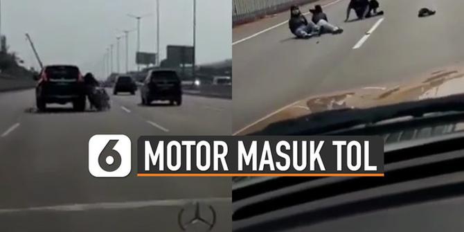 VIDEO: Viral Tiga Perempuan Naik Motor Masuk ke Jalan Tol