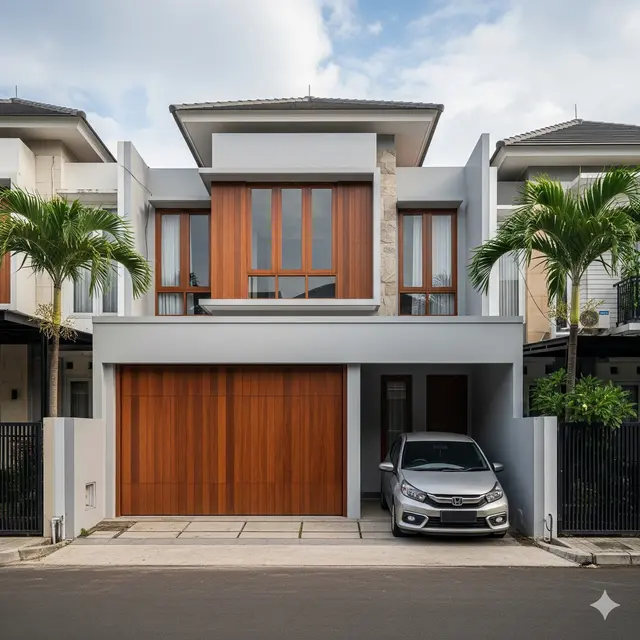 Desain Rumah Sempit Ada Garasi Mobil Kecil