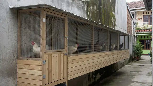 Kandang Modular Minimalis di Sudut Tembok
