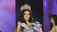 Top 10 Miss Mega Bintang Indonesia 2023, Ayu Michelle, memenangkan Reina Internacional Del Chocolate atau Miss Chocolate International 2023 di Reina Del Cacao Panama. (Dok. IST)