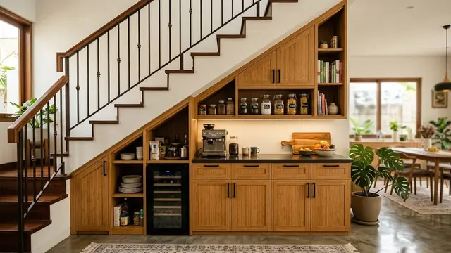 Ide Pantry Mini di Bawah Tangga/AI Generated
