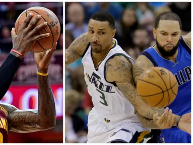 Bintang Cleveland Cavaliers, LeBron James dan pemain Utah Jazz, George Hill, dinobatkan sebagai pemain terbaik NBA wilayah Timur dan Barat pekan ini. (AP Photo)