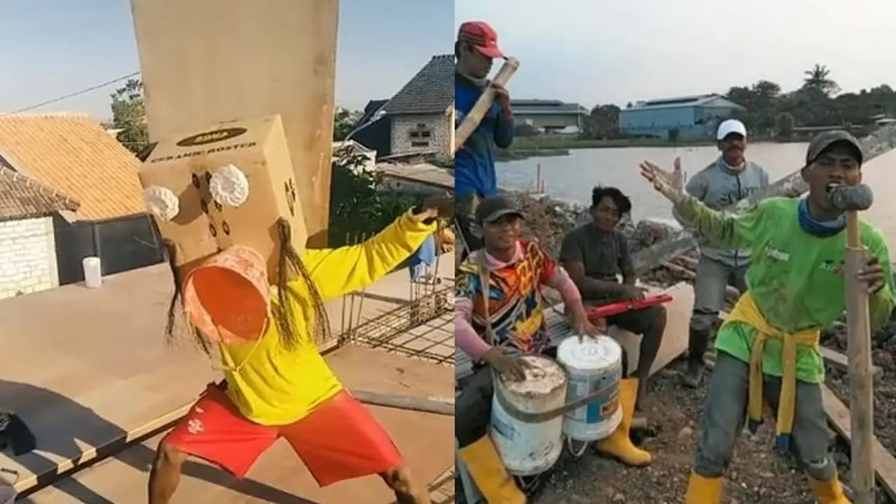 6 Aksi Kuli Bangunan Redakan Stres Saat Bekerja Ini Kocak
