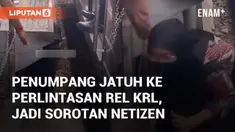 Penumpang jatuh ke perlintasan rel dan meminta tolong pada Selasa (29/10/2024). Petugas KRL dan calon penumpang lainnya segera membantu evakuasi