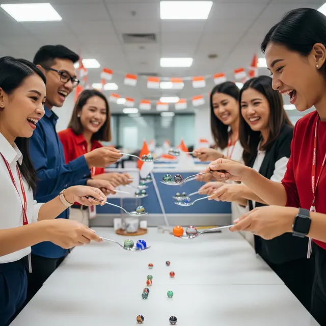 Lomba Estafet Kelereng (AI Generated)