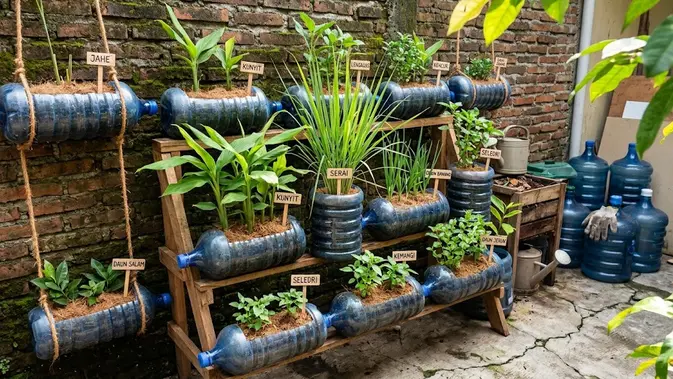Sulap Galon Bekas Jadi Kebun Rempah Segar di Dapur
