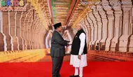 Momen Prabowo Disambut PM India Modi saat Tiba di KTT ke-18 BRICS