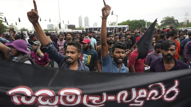 Bentrokan Mahasiswa dan Polisi di Sri Lanka