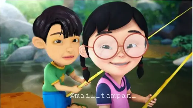 7 Editan Foto Mail 'Upin & Ipin' Ala Oppa Korea Selatan Ini Bikin Senyum Geli