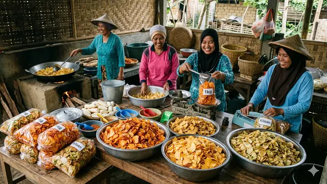 Ide Usaha Keripik Kiloan untuk Anggota Kelompok Wanita Tani (Foto: Gemini AI)