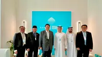 Menteri Koordinator Bidang Perekonomian Airlangga Hartarto bertemu dengan Menteri Energi dan Infrastruktur Persatuan Emirat Arab (PEA), Suhail Mohamed Al Mazrouei, dalam rangkaian kunjungan ke Dubai menghadiri acara World Governments Summit 2025 pada hari Selasa (11/2/2025). (Dok. Kemenko Perekonomian)