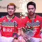 Kevin Sanjaya Sukamuljo/Marcus Fernaldi Gideon menjuarai Prancis Terbuka 2019, Minggu (27/10/2019). (PBSI)