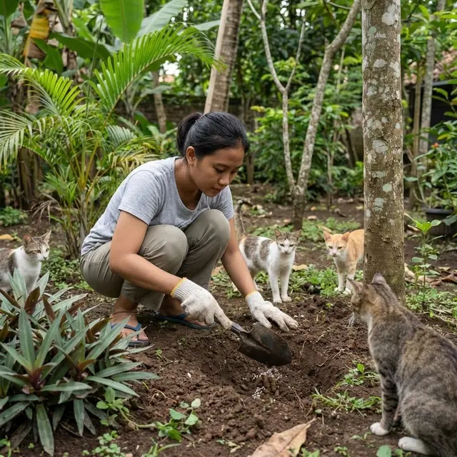 Cara Membuang Kotoran Kucing