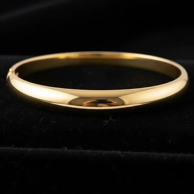 Gelang Emas Oval Solid Cocok untuk Acara Resmi dan Investasi
