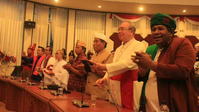 Festival Keragaman di Sulawesi Utara menampilkan kerukunan antar-umat beragama di Indonesia. (Liputan6.com/Yoseph Ikanubun)