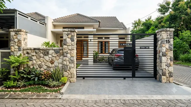 Inspirasi Gerbang Rumah Sederhana yang Tetap Terlihat Elegan. Gemini