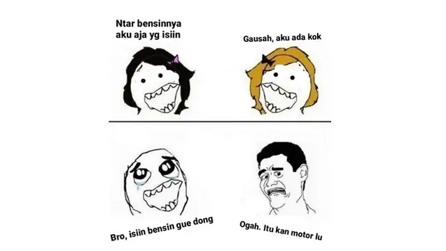 7 Meme Beda Respon Cowok Vs Cewek Saat Naik Kendaraan Ini Kocak Banget