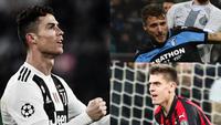 Dengan absen nya Ronaldo pada dua pertandingan terakhir di Serie A membuat pemain 34 tahun tersebut gagal menambahkan pundi-pundi gol. Akibatnya raihan gol kapten timnas Portugal tersebut semakin tertinggal oleh para kompatriotnya. (Kolase Foto AFP)