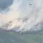 Pesawat tempur dari Lanud Roesmin Nurjadin Pekanbaru memotret kebakaran lahan di perbatasan Kabupaten Siak dengan Kabupaten Bengkalis. (Liputan6.com/Istimewa)