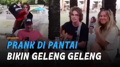 Seorang pemuda membuat prank di pantai dan teknik menipunya bikin geleng-geleng kepala.