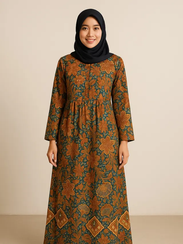 Referensi Gamis Batik Terbaru untuk Tampil Stylish/Ilustrasi Gambar AI