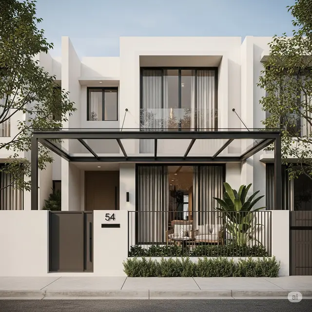 Desain Depan Rumah Sederhana Tapi Mewah. Foto: Gemini