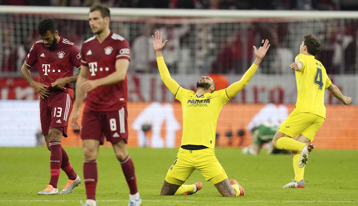 Bayern Munchen secara mengejutkan terdepak dari Liga Champions musim ini usai hanya mampu bermain imbang 1-1 melawan Villarreal pada leg kedua perempat final di Allianz Arena, Rabu (13/04/2022). (AP/Matthias Schrader)