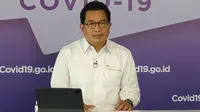 Saat konferensi pers di Graha BNPB, Jakarta, Selasa (18/5/2021), Juru Bicara Satgas COVID-19 Wiku Adisasmito menyayangkan ada 122.899 orang yang mendapat teguran di tempat wisata secara nasional. (Tim Komunikasi Satgas COVID-19/Damar)