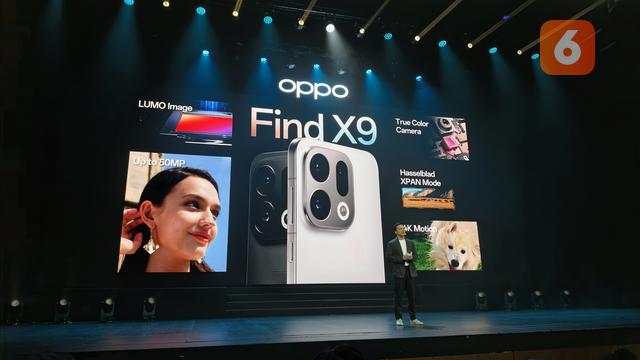 Nicholas Saputra saat peluncuran Oppo Find X9 Series di Jakarta. Liputan6.com/Yuslianson