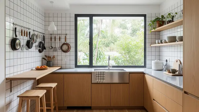 Desain Dapur Gaya Japandi untuk Ruang Kecil dengan Anggaran Rp10 Juta /Ilustrasi gambar AI