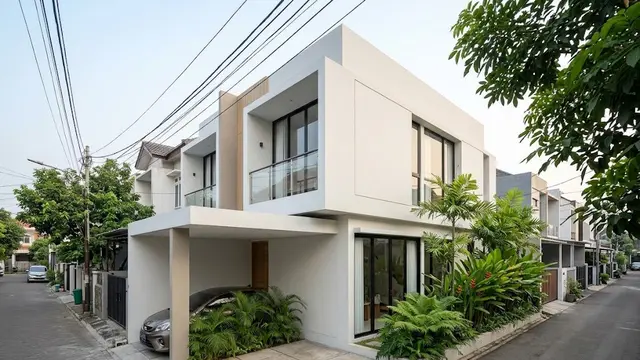 Rumah Tipe 36 Minimalis dengan Carport Depan dan Taman Samping