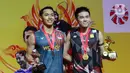 Jonatan Christie harus puas menempati posisi runner-up usai kalah dari Kunlavut Vitidsarn. (Liputan6.com/Herman Zakharia)