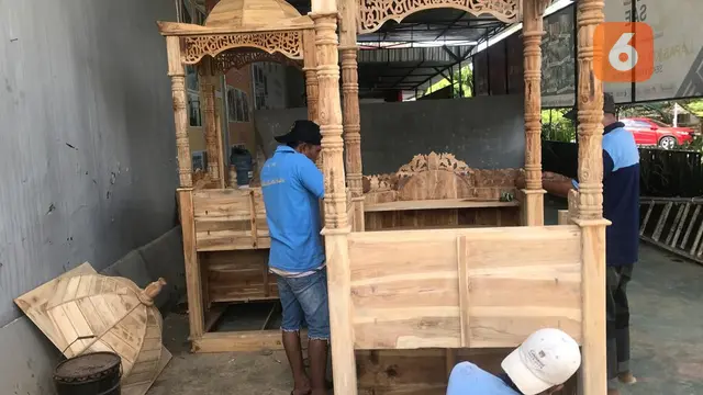 Napi Lapas Parepare bikin mimbar masjid (Liputan6.com/Eka Hakim)