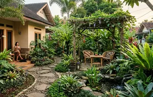 8 Inspirasi Taman Rumah dengan Nuansa Hutan Tropis, Solusi Halaman Asri dan Estetik