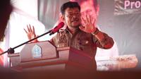Mentan SYL dalam acara Gerakan Nasional (Gernas) Penanganan El Nino di Kabupaten Bone, Sulawesi Selatan, Selasa (19/9/2023). (Foto: Istimewa)